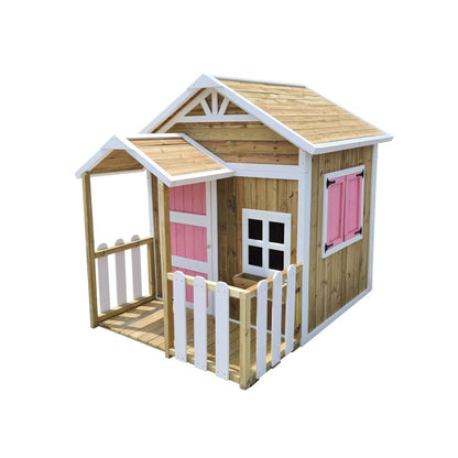 Casita Infantil De Madera Por Paneles Masgames Olden Azul._1