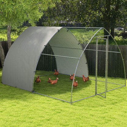 Pawhut Gallinero Para Exterior 304x375x220 Cm Cubierta De Tela Oxford Plata_1