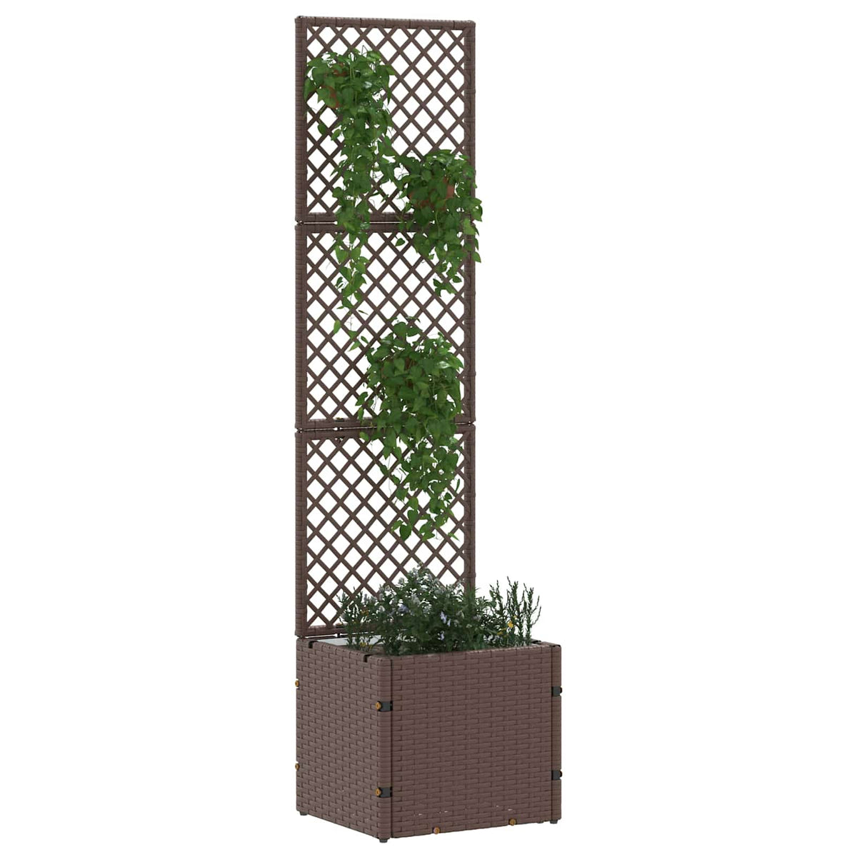 Jardín Enrejado Macetero Marrón 35 X 30 X 135 Cm Metal_0
