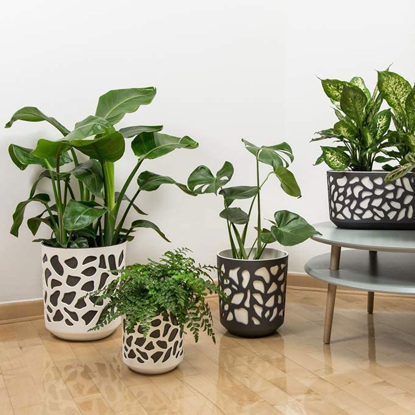 Maceta Duet 300 Antracita Y Taupe_4