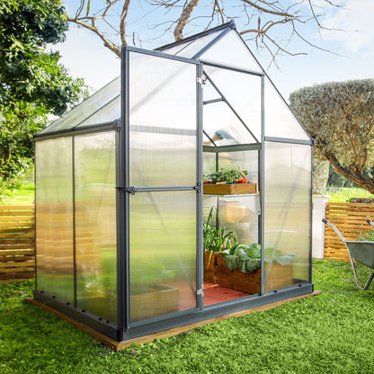 Estufa de jardim Canopia Mythos de policarbonato de camada dupla 126x185x208 cm cinzento