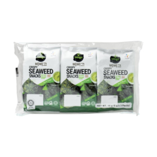 Bibigo Wasabi Crocante de Alga Marinha 15g