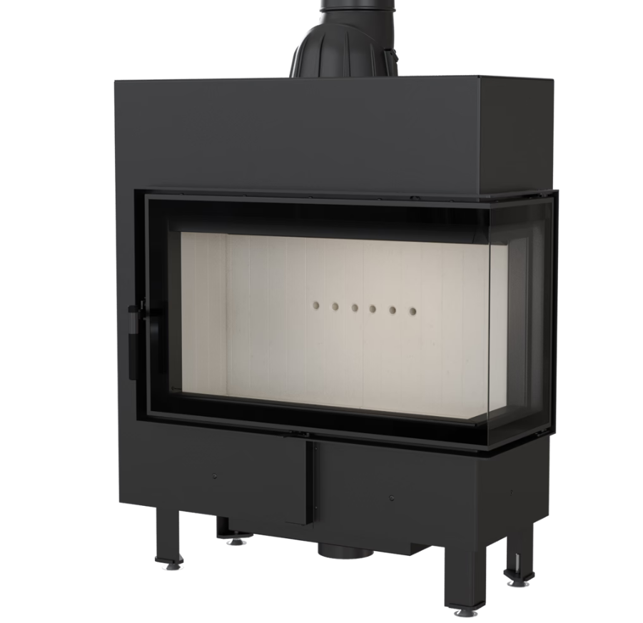 Bricosol Chimenea De Leña De Acero Kratki Lucy Slim Derecha 10 Kw Ø 160_2