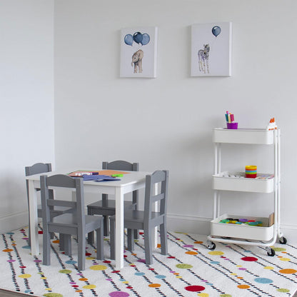 Well Home Carro De Cocina De Hierro En Blanco Con Ruedas Y 3 Cajones_2