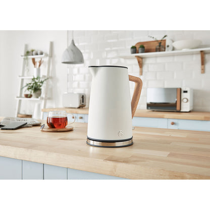 Swan Nordic Hervidor Agua Eléctrico Ultra Rápido, 1,7l, Sin Bpa, Resistencia Oculta, Inalámbrico, Sk14610whtneu, Blanco_1