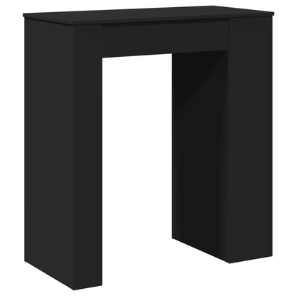 Mesa Alta Con Estantes Madera Ingeniería Negra 95x47x103,5 Cm_4