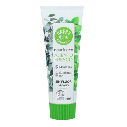Pasta de dentes com hálito fresco e menta sem flúor HappyBio 75ml