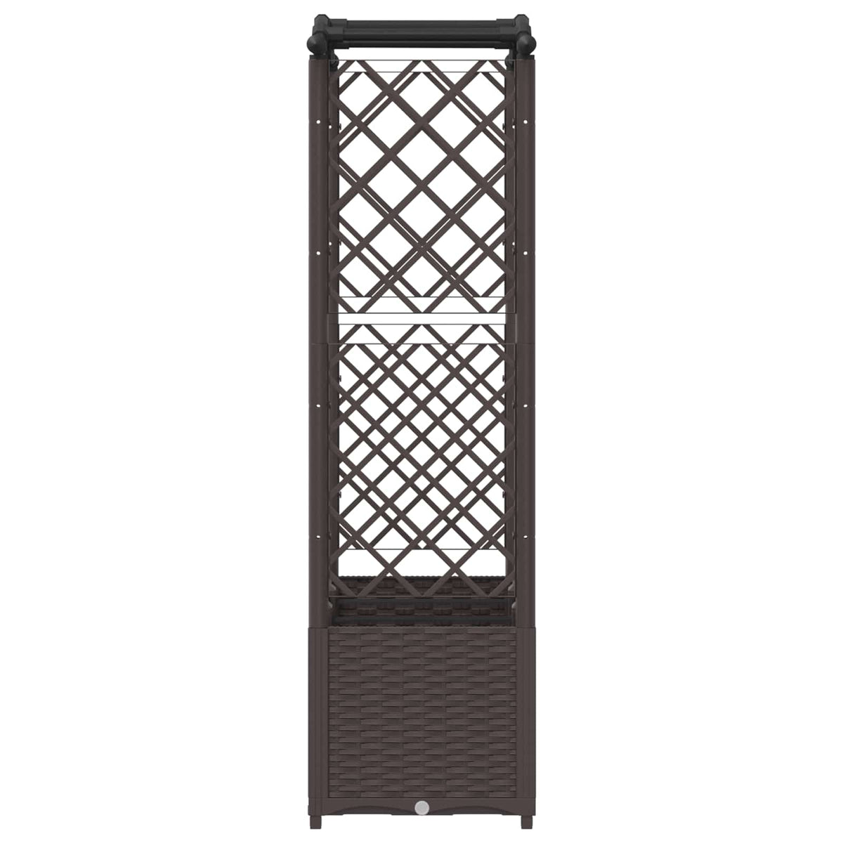 Cama Elevada Con Trellis Y Techo Marrón 164 X 40 X 138 Cm Pp_4