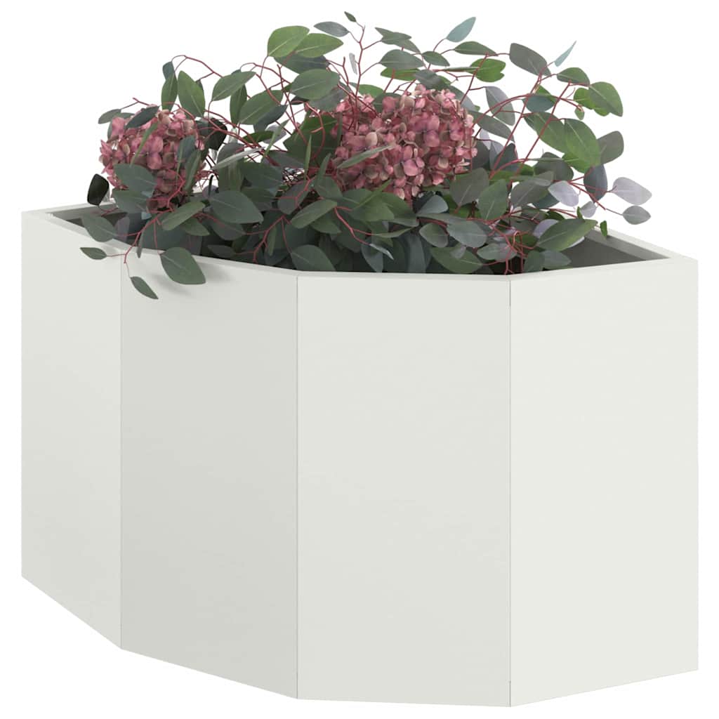 Macetero De Esquina Blanco 45 X 45 X 35 Cm Acero_2