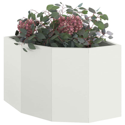 Macetero De Esquina Blanco 45 X 45 X 35 Cm Acero_2