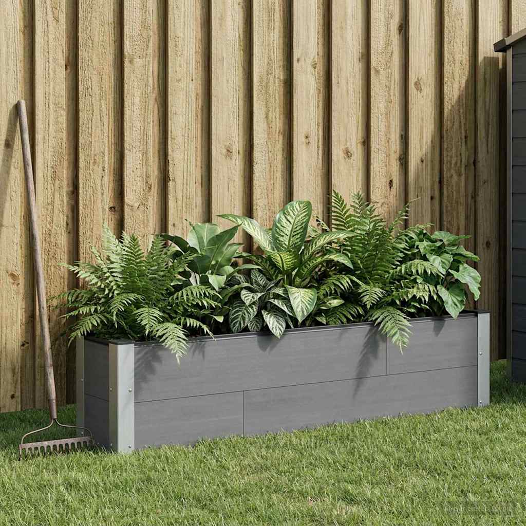 Arriate Elevado Gris 150 X 30 X 36 Cm Wpc Y Aluminio_1