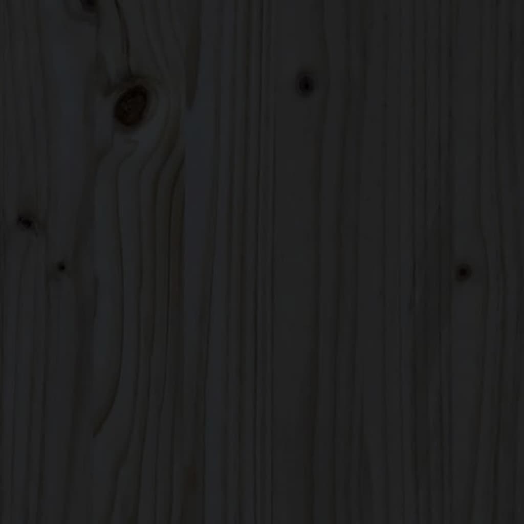 Banco Zapatero Madera De Pino Maciza Negro 70x38x45,5 Cm / Vetonek_5
