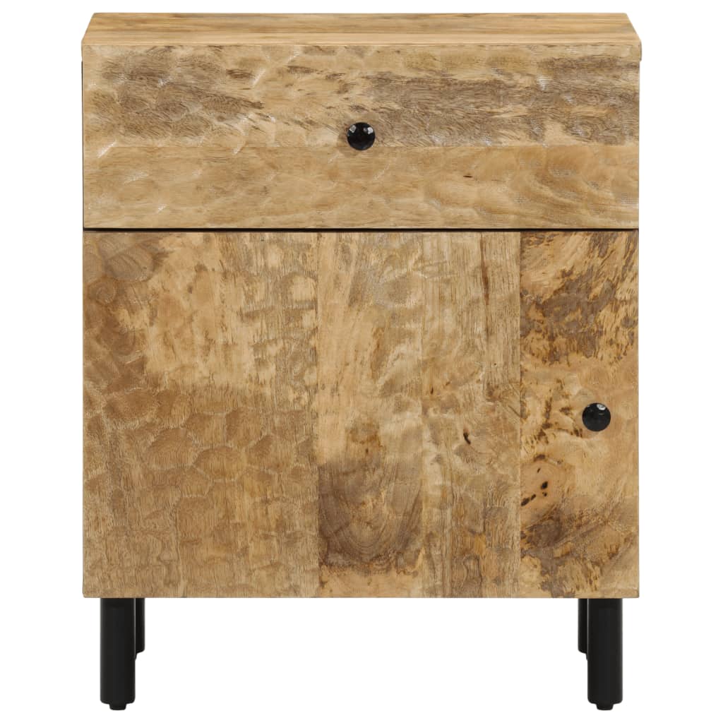 Mesita De Noche Madera Maciza De Mango 50x33x60 Cm_1