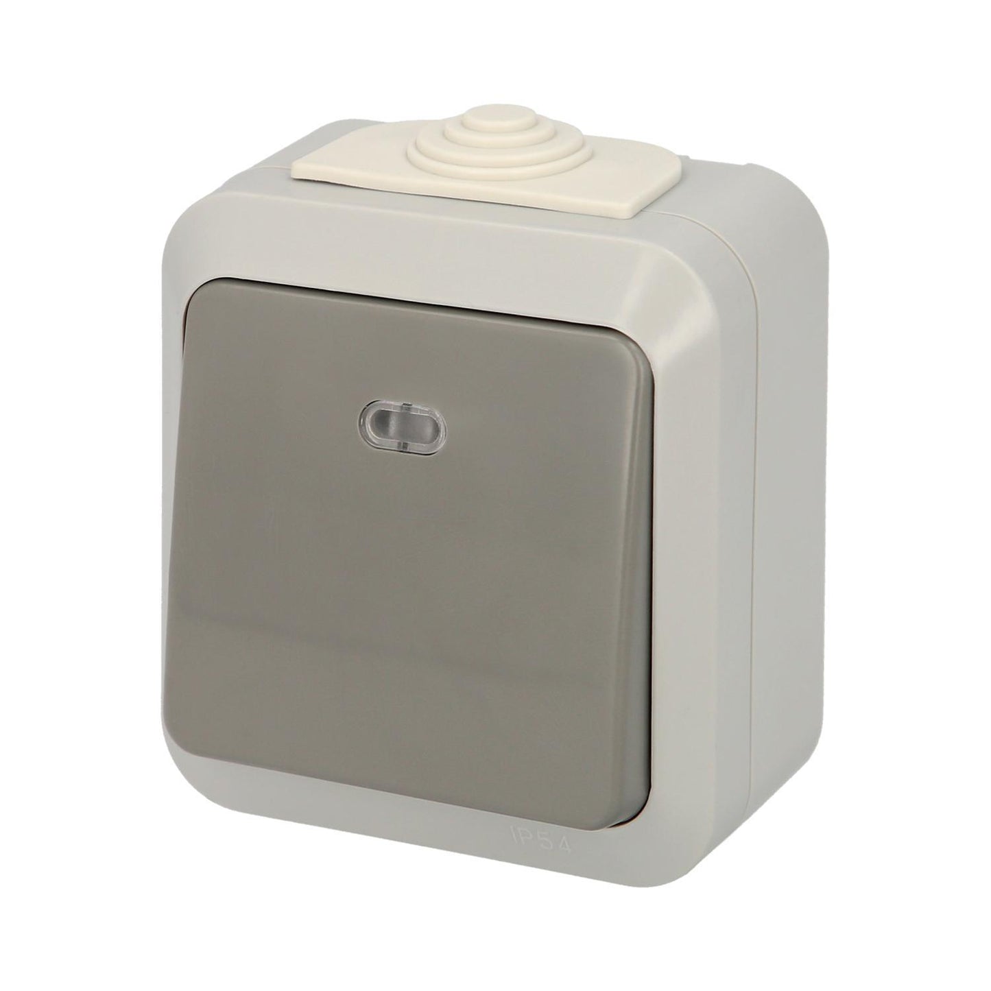 Pulsador Oryx Con Luz Y Tapa Gris