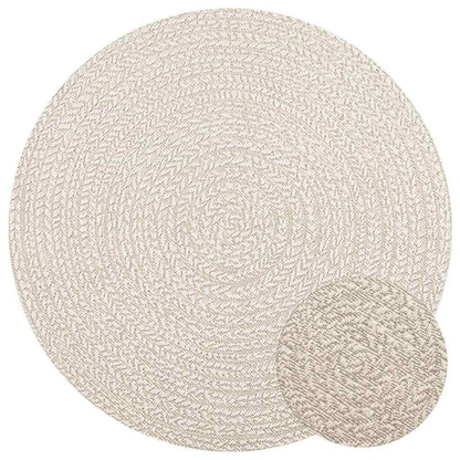 Vidaxl Alfombra Zizur Aspecto Yute Interior/exterior Crema Ø 120 Cm_0