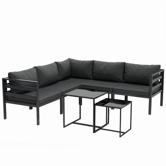 Outsunny Conjunto De Muebles De Jardín 7 Piezas Con Cojines Gris_0
