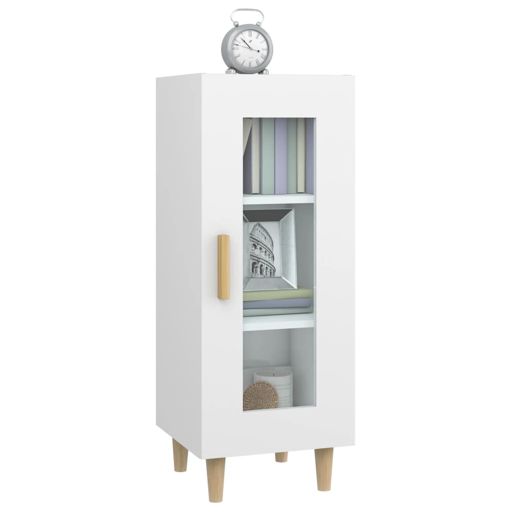 Aparador De Madera Contrachapada Blanco Brillante 34,5x34x90 Cm / Vetonek_0