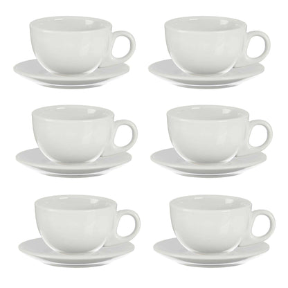 Set 6 Tazas Cafe Porcelana Blanca Con Pl Colección Vessia_0