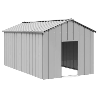 Caseta Para Perros Con Techo Acero Galvanizado 114x202x101 Cm_1