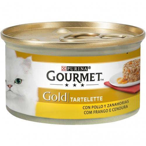 Embalagem de 24 x GOURMET GOLD Frango e Ração Húmida Tarte de Cenoura 85g