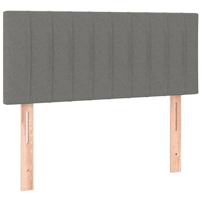 Cama Box Spring Con Colchón Y Led Tela Gris Oscuro 120x200 Cm / Vetonek_3
