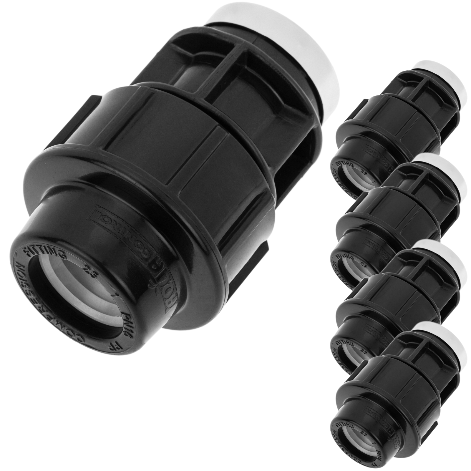 Pack De 5 Unidades Terminal De Rosca Hembra De Polietileno 25 Mm X 3/4“ Para Sistema De Riego_0