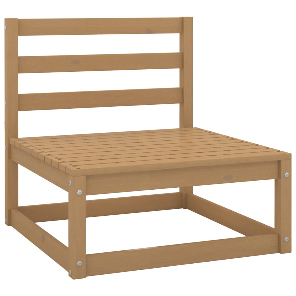 Muebles De Jardín 8 Piezas Marrón Miel Madera Maciza De Pino / Vetonek_4