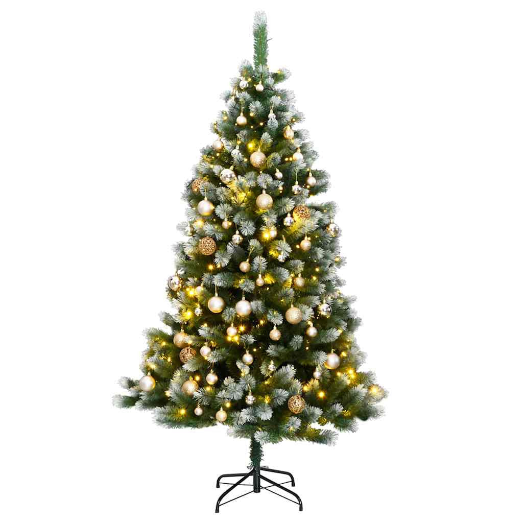 Vidaxl Árbol De Navidad Artificial Con Bisagras 300 Led Y Bolas 240 Cm_0