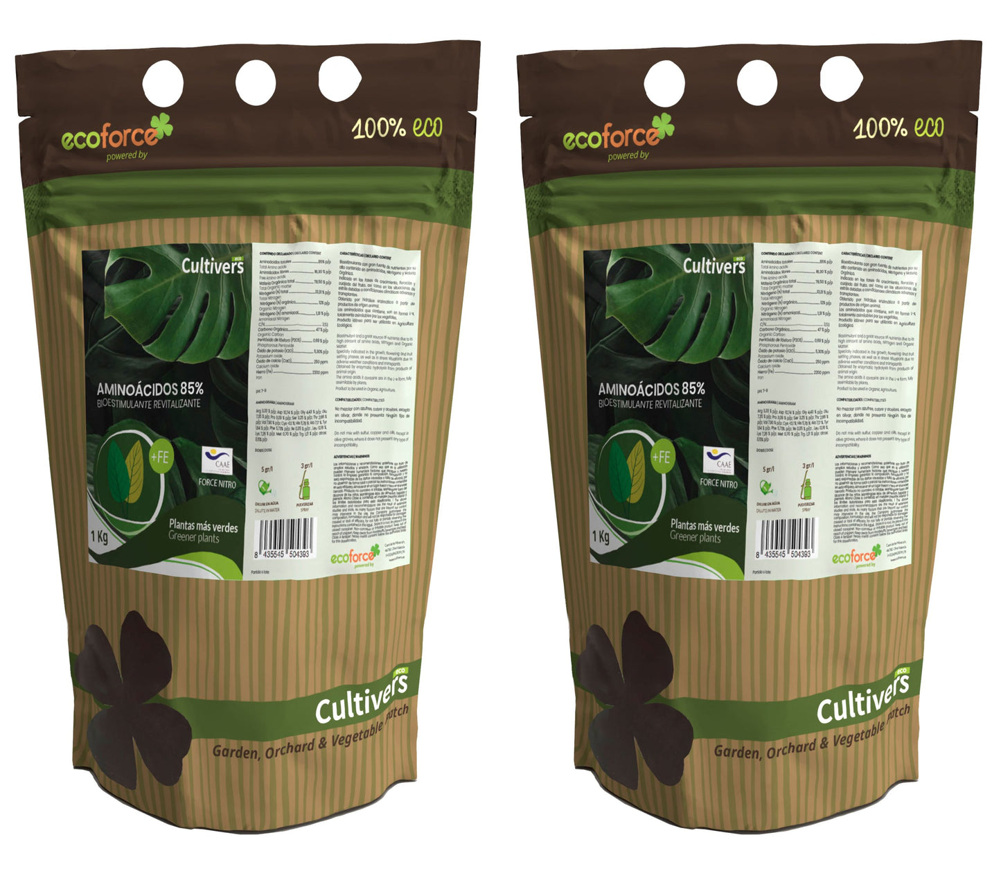 Abono de aminoácidos 85% + hierro Cultivers