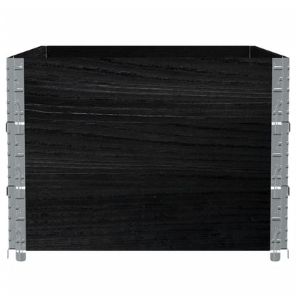 Jardinera De Madera Maciza De Pino Negra 120x80 Cm_3