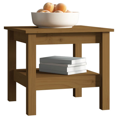Mesa De Centro Madera Maciza De Pino Marrón Miel 45x45x40 Cm_3