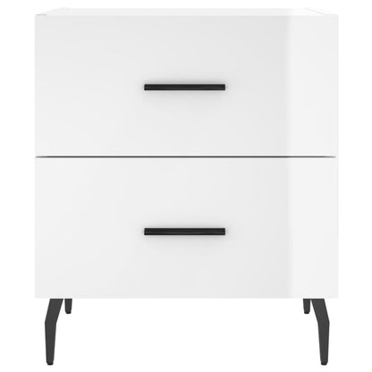 Mesita Noche 2 Uds Madera Ingeniería Blanco Brillo 40x35x47,5cm_4