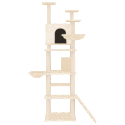 Rascador Para Gatos Con Postes De Sisal Crema 191 Cm_2