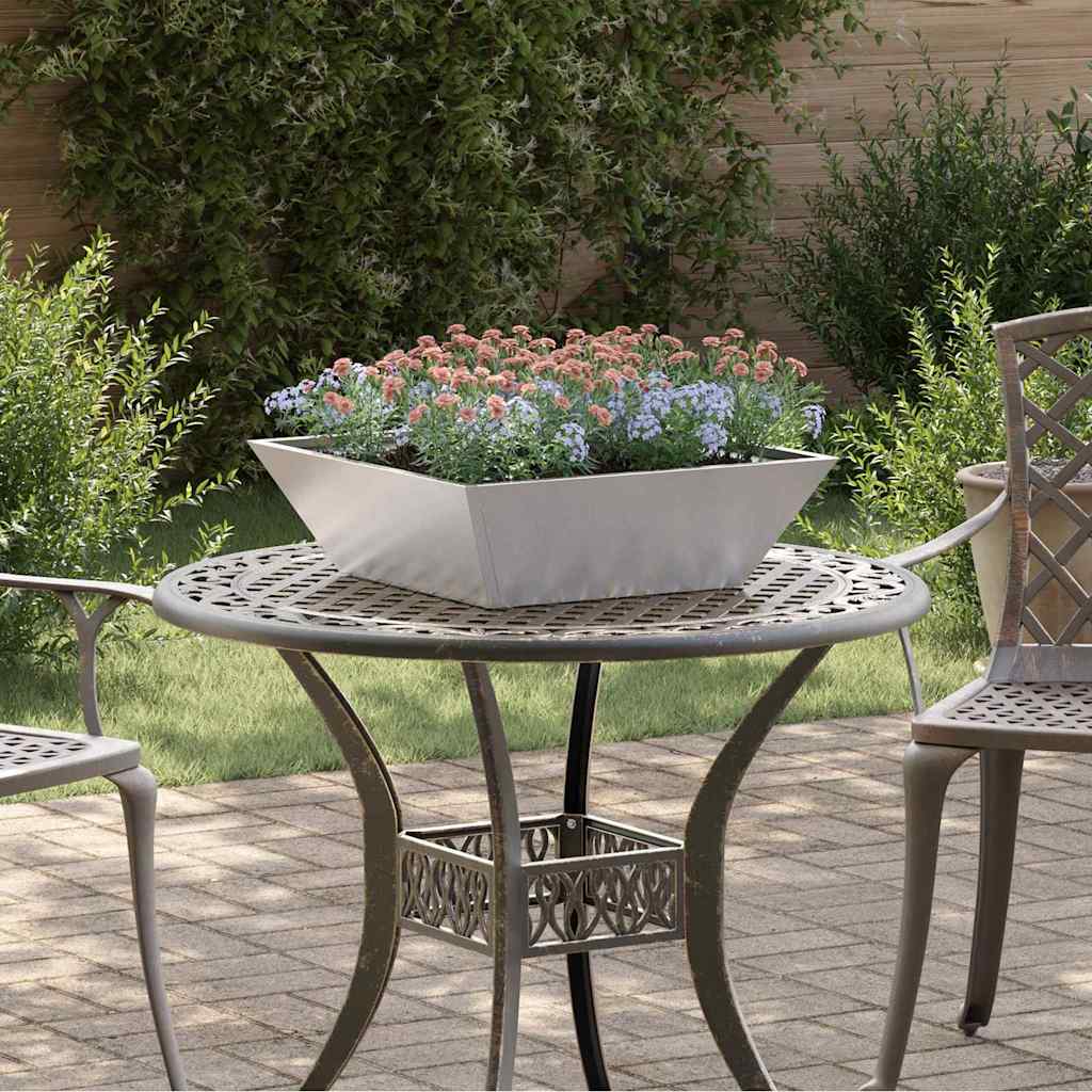 Macetero De Jardín Plateado 50 X 50 X 15 Cm Acero Inoxidable_1
