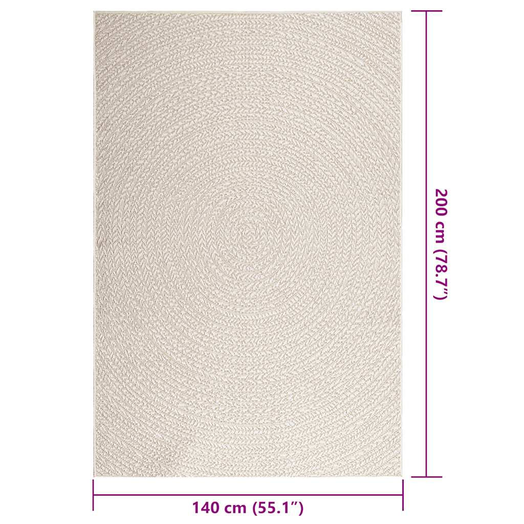 Vidaxl Alfombra Zizur Apariencia Yute Interior Exterior Crema_2