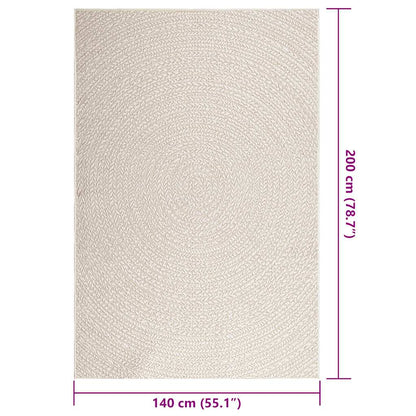Vidaxl Alfombra Zizur Apariencia Yute Interior Exterior Crema_2