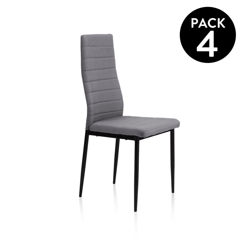 Pack 4 Sillas De Comedor Niza Tejido Tapizado, Marrón, 43 X 98 X 44_5