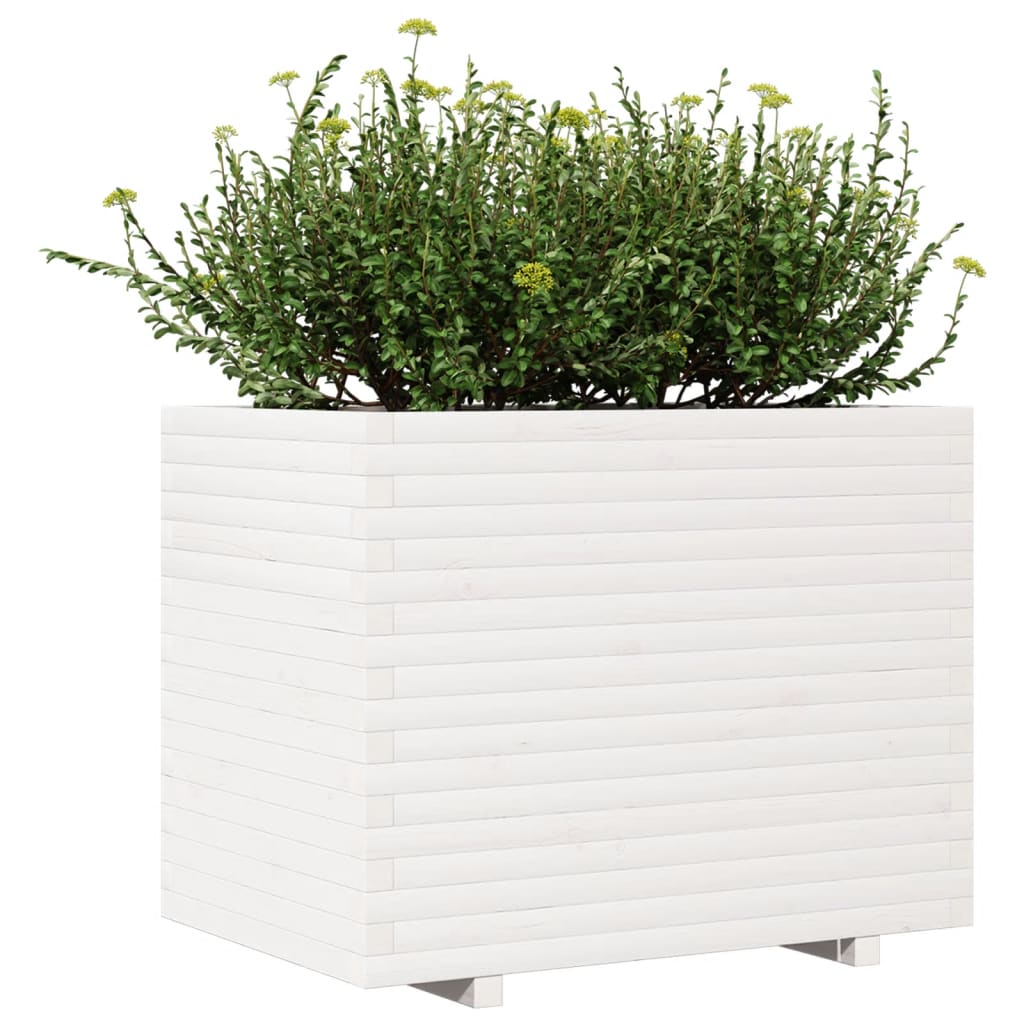 Jardinera Madera Maciza De Pino Blanco 90x60x72,5 Cm_3