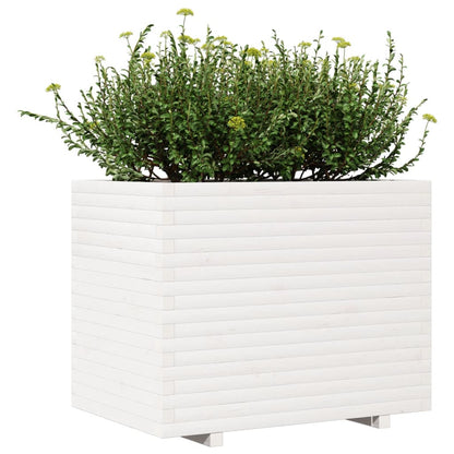 Jardinera Madera Maciza De Pino Blanco 90x60x72,5 Cm_3