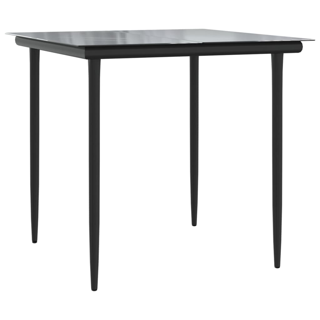 Juego De Comedor Para Jardín 5 Piezas Acero Y Textilene Negro / Vetonek_0