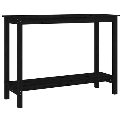 Mesa Consola Madera Maciza De Pino Negro 110x40x80 Cm_0