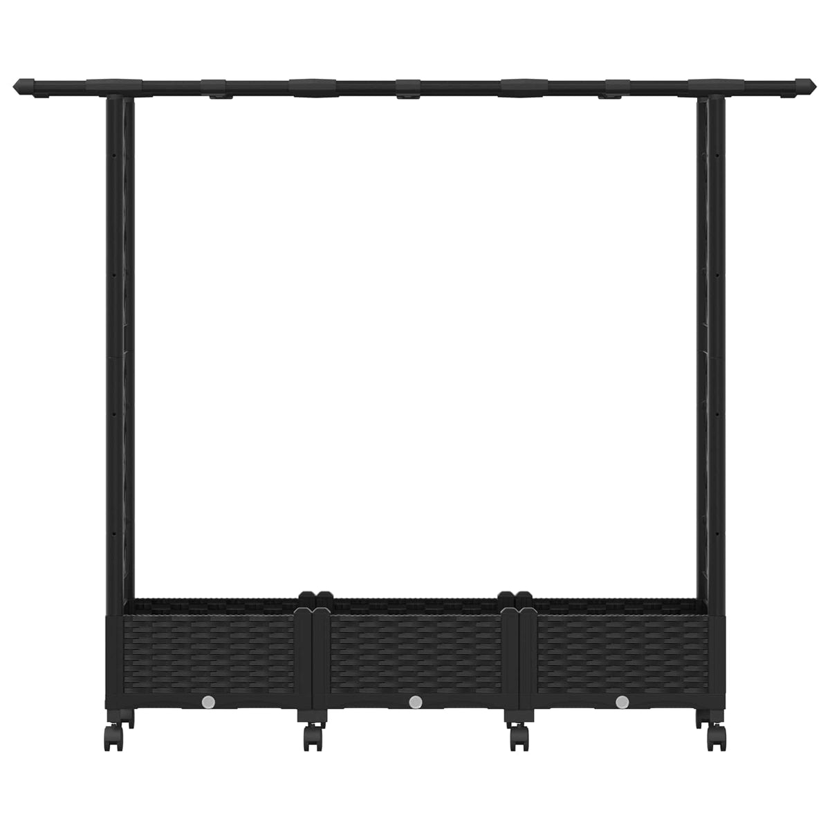 Cama Elevada Con Trellis Y Techo Negro 164 X 40 X 127 Cm Pp_3