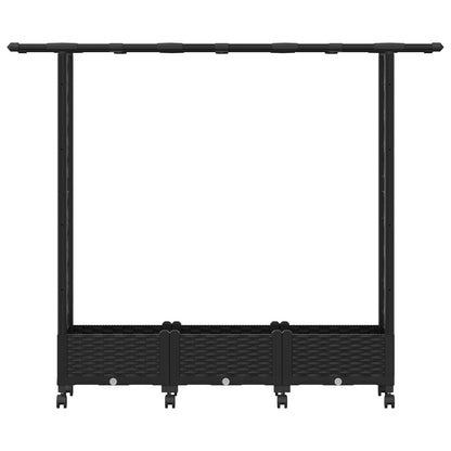 Cama Elevada Con Trellis Y Techo Negro 164 X 40 X 127 Cm Pp_3