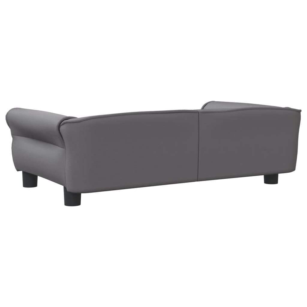 Cama Para Perros De Cuero Sintético Gris 95x55x30 Cm / Vetonek_1