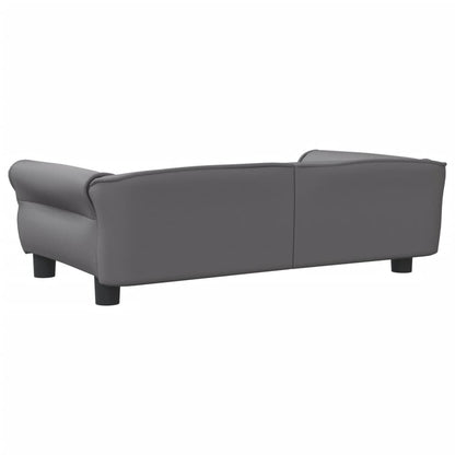 Cama Para Perros De Cuero Sintético Gris 95x55x30 Cm / Vetonek_1
