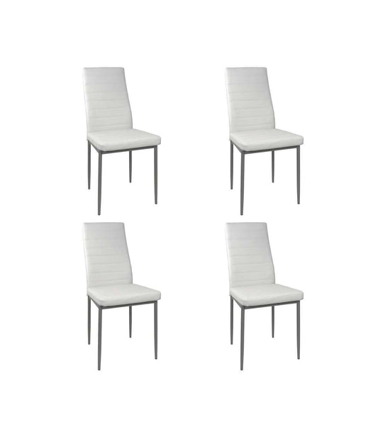 Pack De 4 Sillas Md-galera Tapizadas En Tejido Pu Blanco, 93cm(alto) 43cm(ancho) 42.5cm(la_0