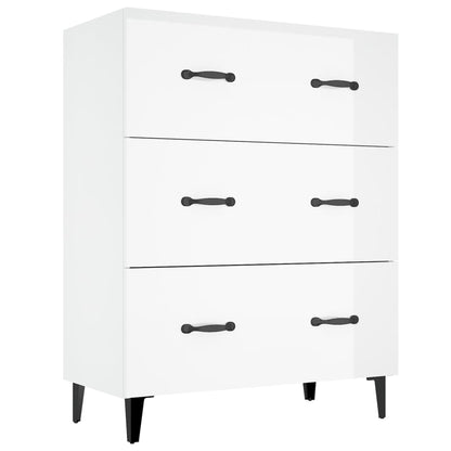 Aparador De Madera Contrachapada Blanco Brillante 69,5x34x90 Cm / Vetonek_0