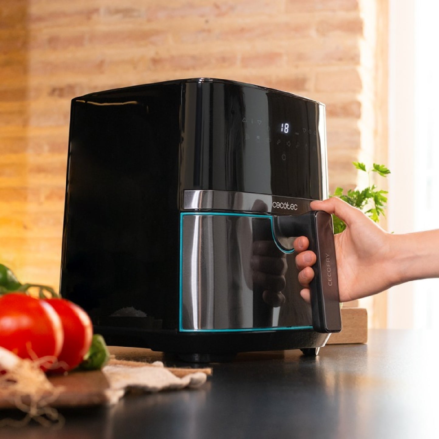 Freidora Sin Aceite De Aire Cecofry Full Inoxblack 5500 Accesorios. Dietética Y Digital, 1450 W Nominal, 1600 W Máxima, 5l Volumen, 5,5l Área De Coc_1