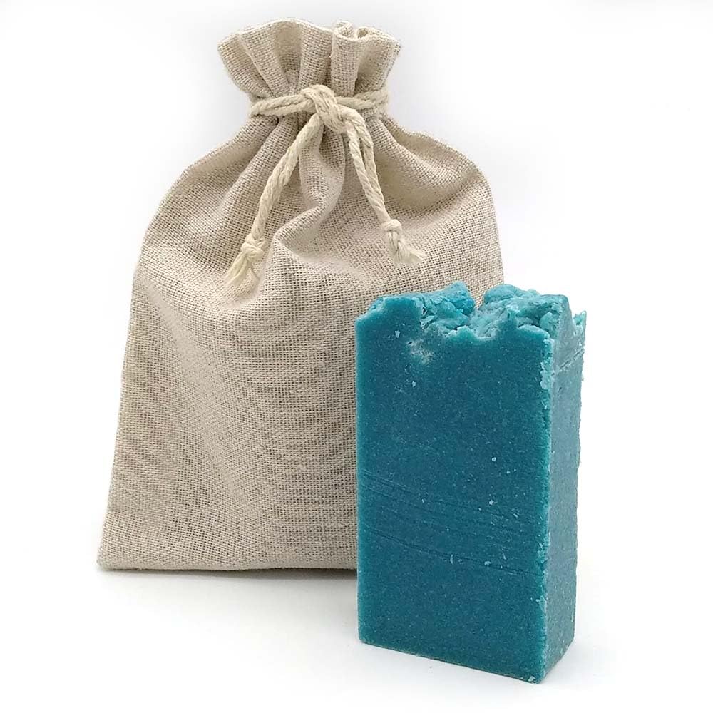 Jabón Natural Piedra Pómez 90g En Bolsa Regalo De Yute. Elimina Durezas, Deja Piel Suave - Pies, Manos, Rodillas Y Codos_1