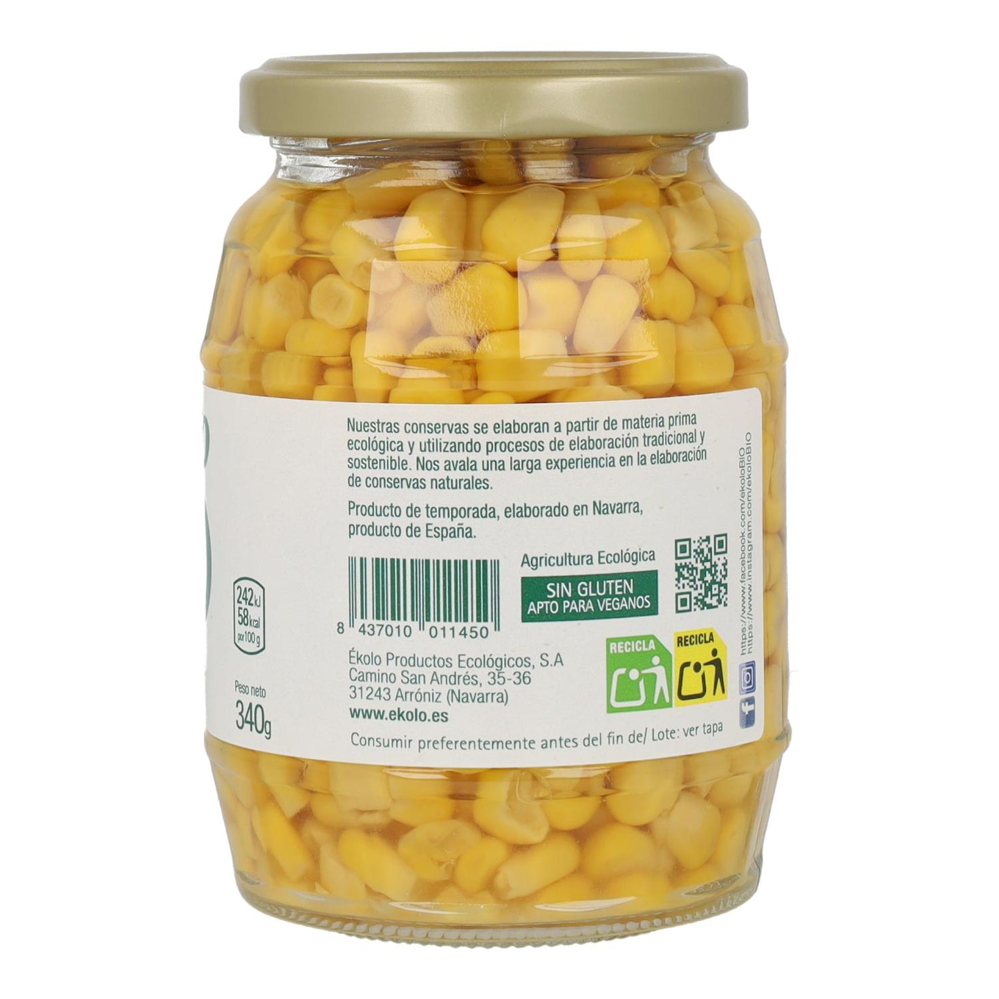 Milho Doce Biológico Ekolo